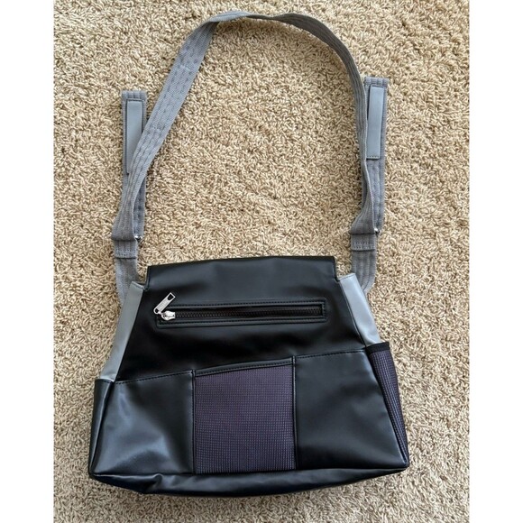 Baggallini Color Blocking Geometric Flap Crossbody Venice Collection Black Gray - Picture 6 of 14